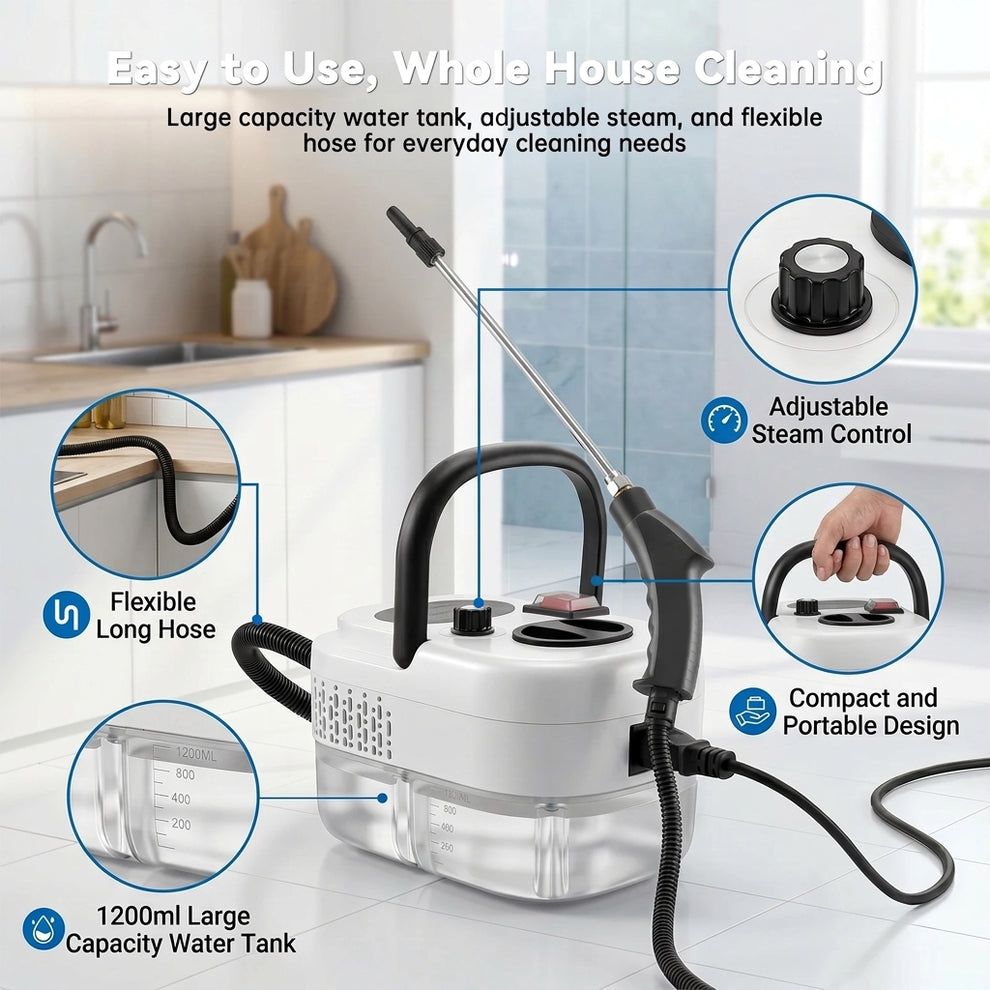 Before and after: steam cleaning removes tough kitchen grease from tile and stovetop