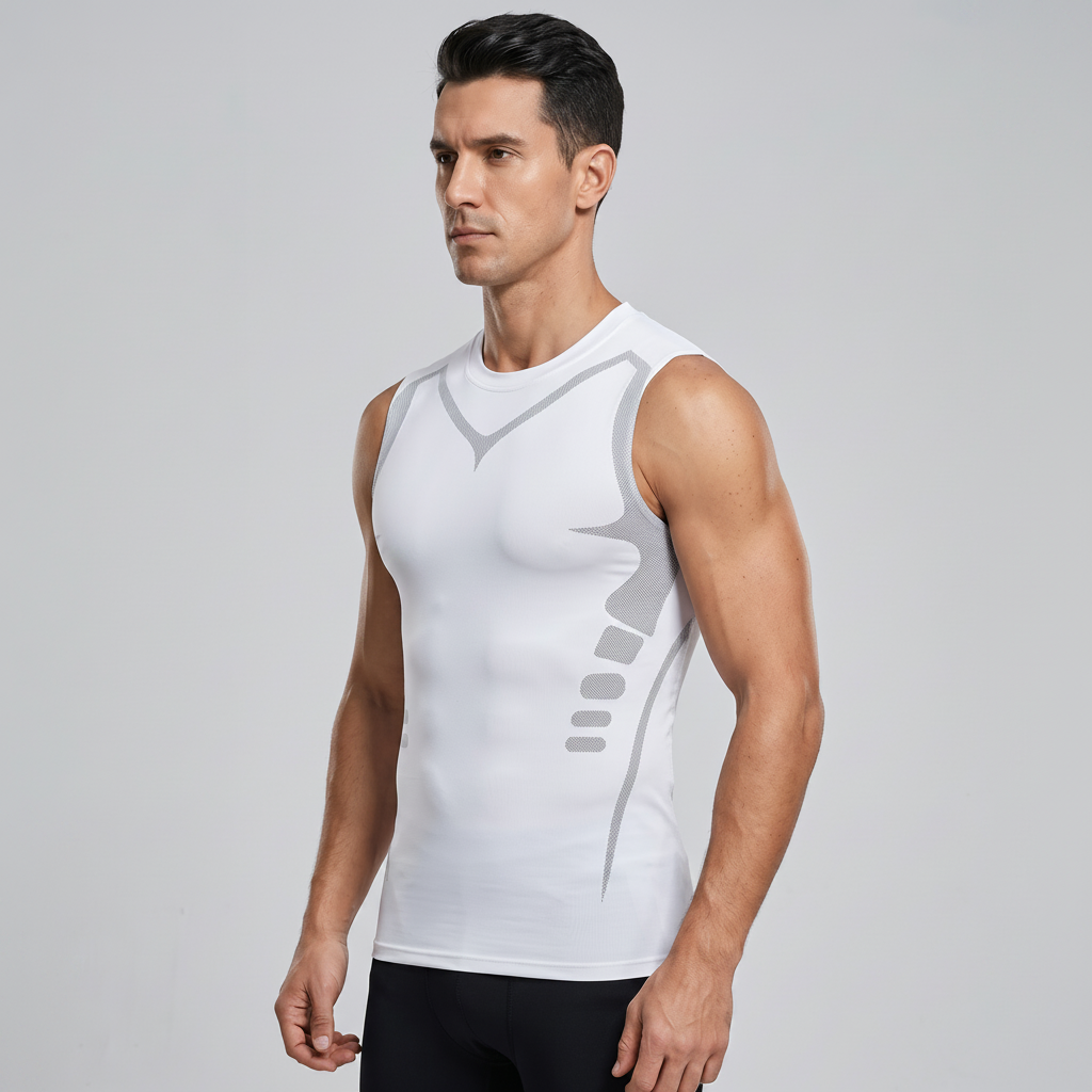 Man wearing the AdgYes posture support tank